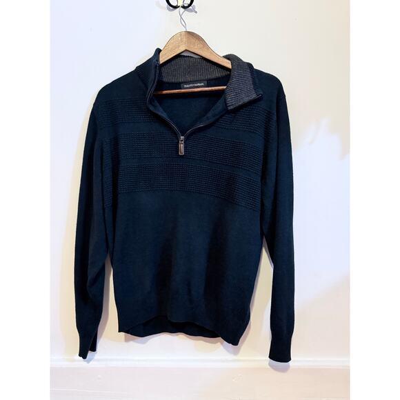 Men’s Tricots St Raphael Blue 1/4 Zip Sweater Size Large - Picture 1 of 7